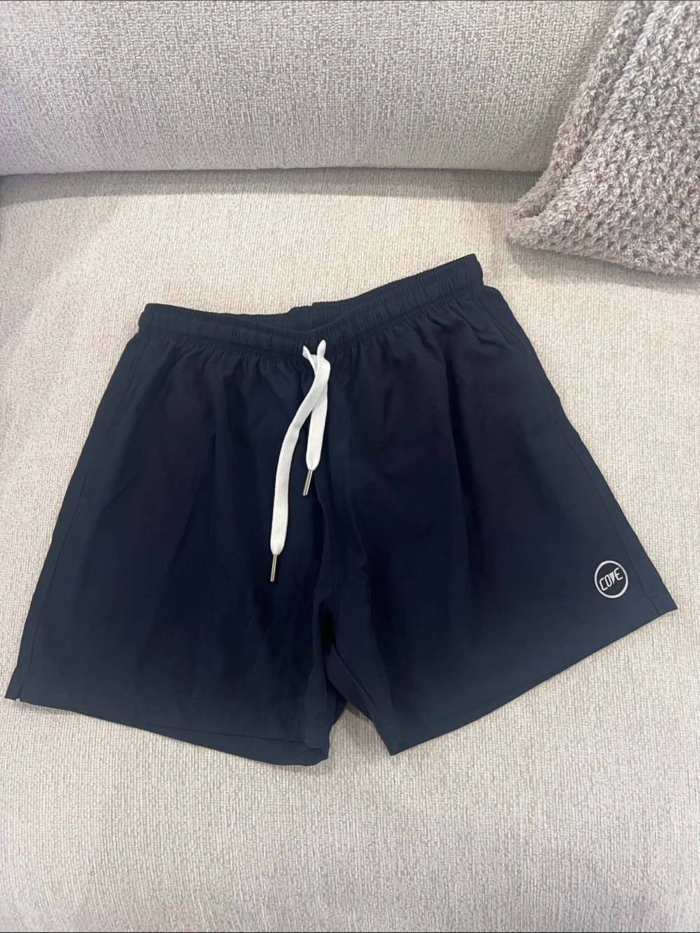 Cove Navy Swim Trunks with White Drawcord